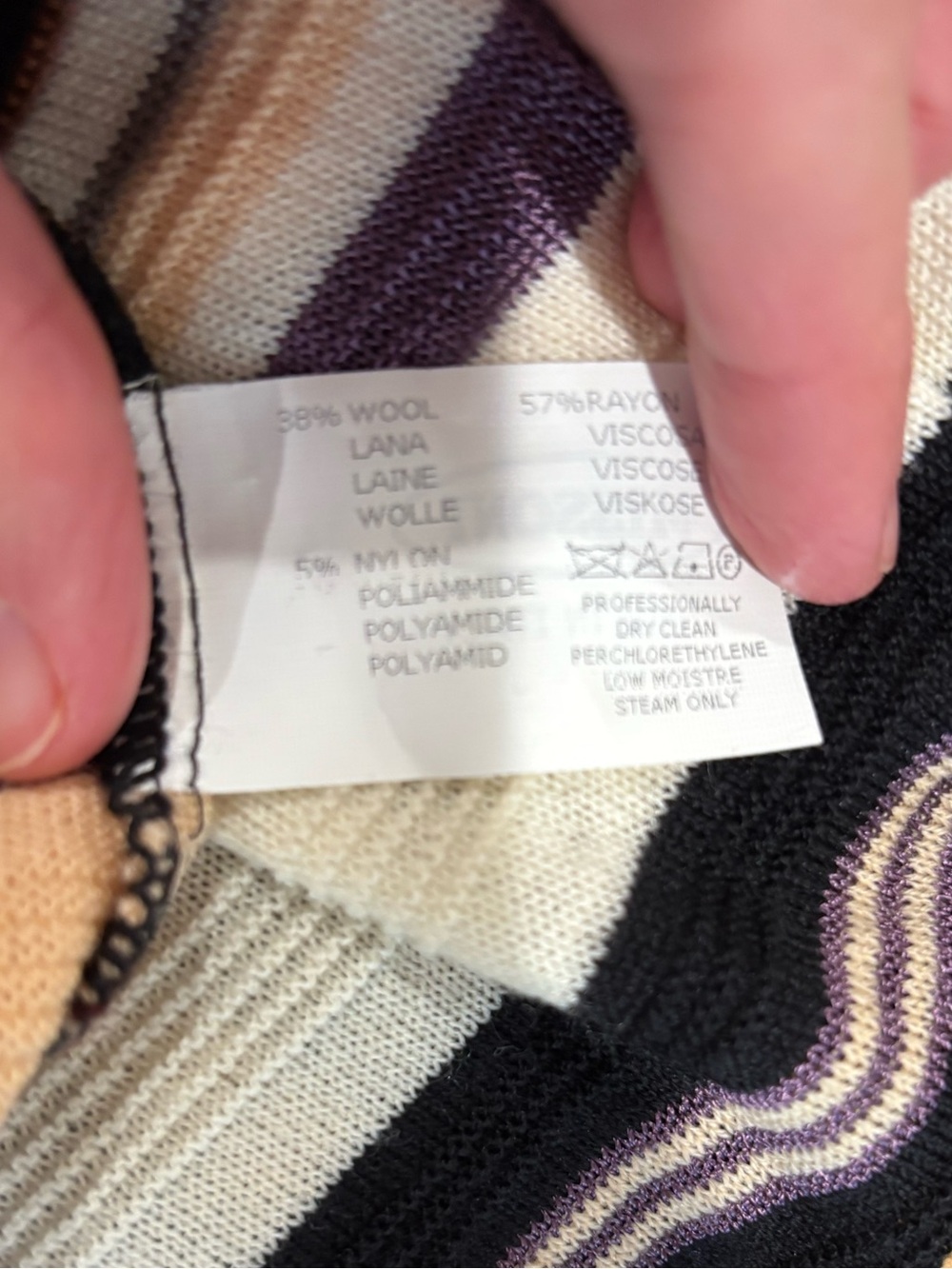 Missoni Striped Knit Sailor Collar Dress in Black/Cream - Size 46. (US 10) - Picture 5 of 6